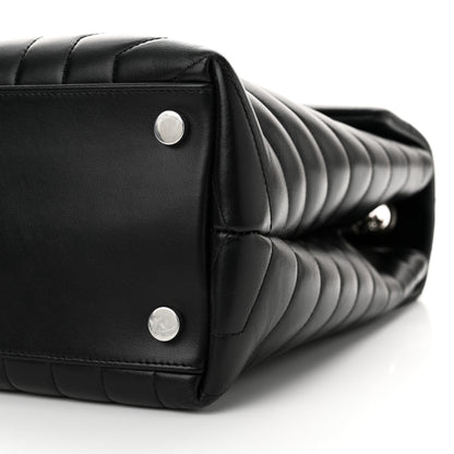 Saint Laurent Calfskin Y Quilted Monogram Large Loulou Chain Satchel Black 10 of 11