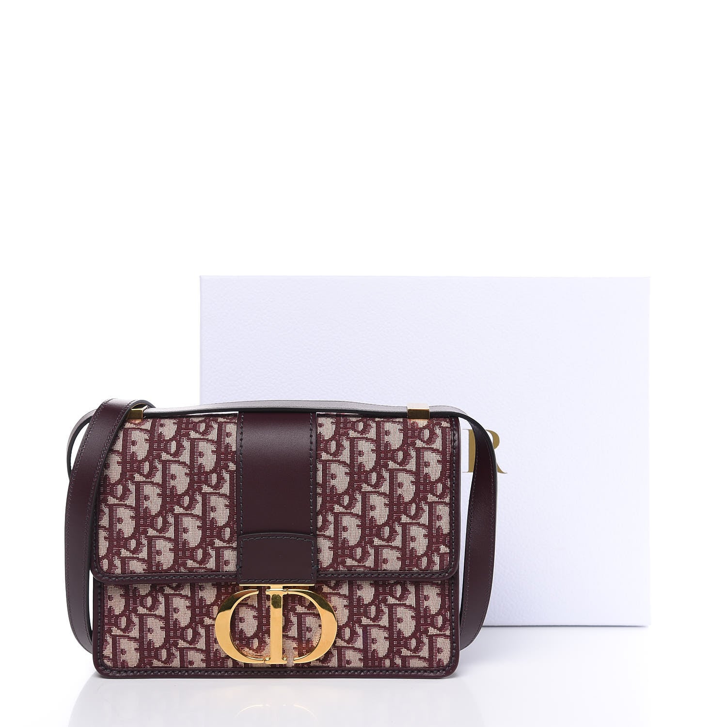 Christian Dior Oblique 30 Montaigne Flap Bag Burgundy 10 of 10