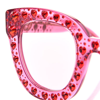 Gucci Acetate Crystal Heart GG0116S Sunglasses Fuchsia 7 of 8