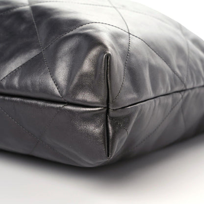 Chanel Metallic Calfskin Quilted Small Chanel 22 Ruthenium 7 of 10