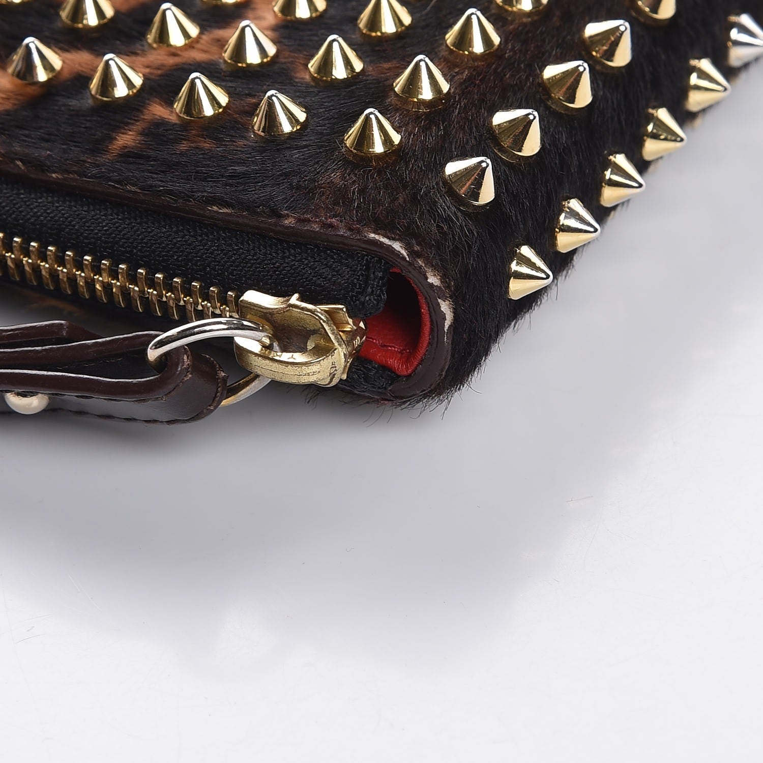 Christian Louboutin Calf Hair Leopard Print Spiked IPad Case 6 of 7