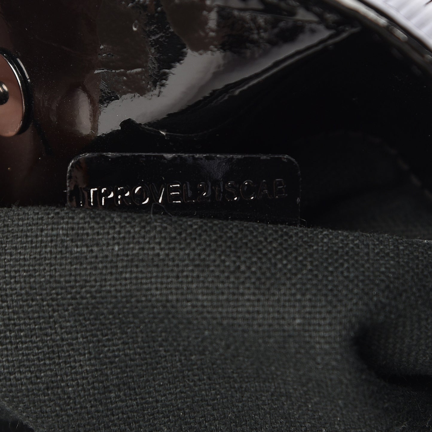 Patent Check Embossed Small Bilmore Tote Black