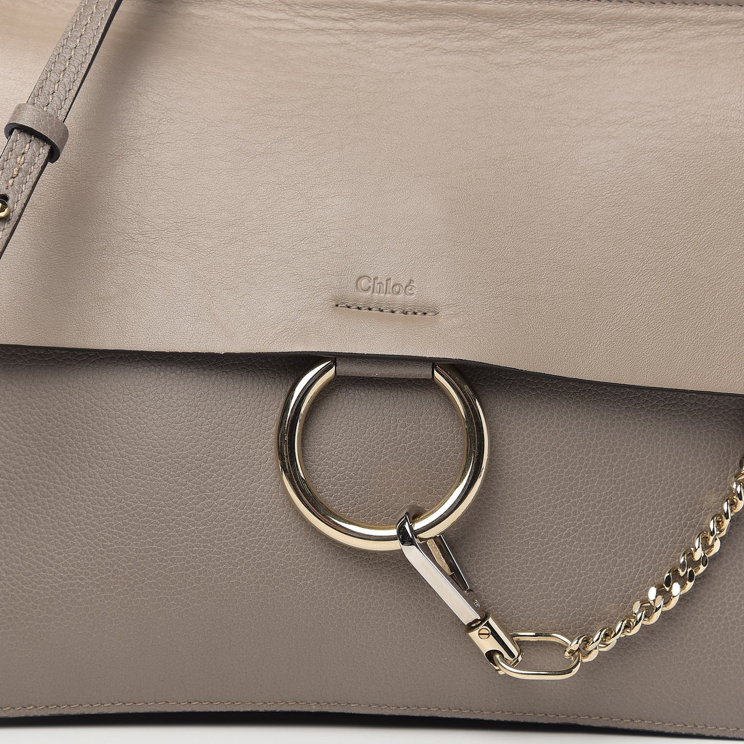 Calfskin Suede Medium Faye Shoulder Bag Motty Grey