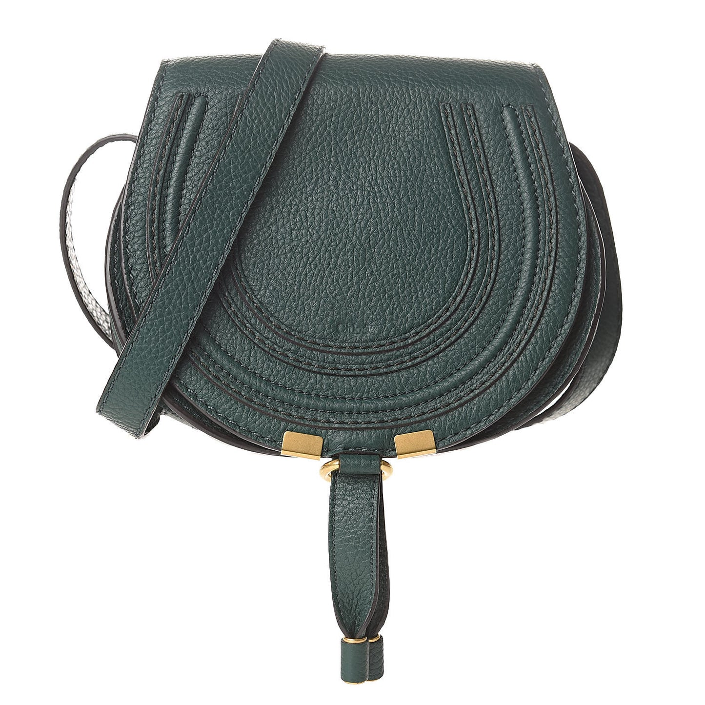 Calfskin Mini Marcie Round Crossbody Bag Rainforest