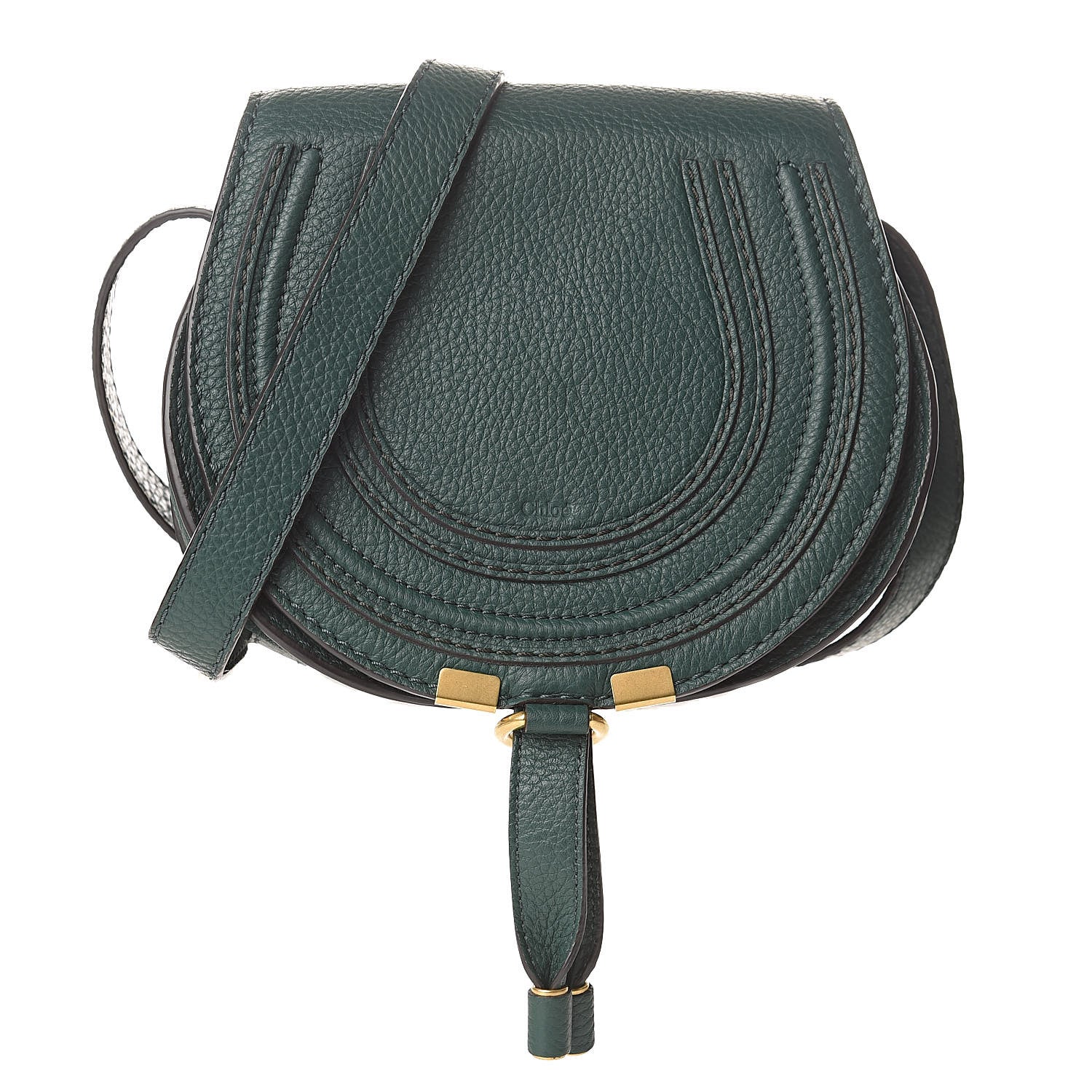 Chloe Calfskin Mini Marcie Round Crossbody Bag Rainforest 1 of 10