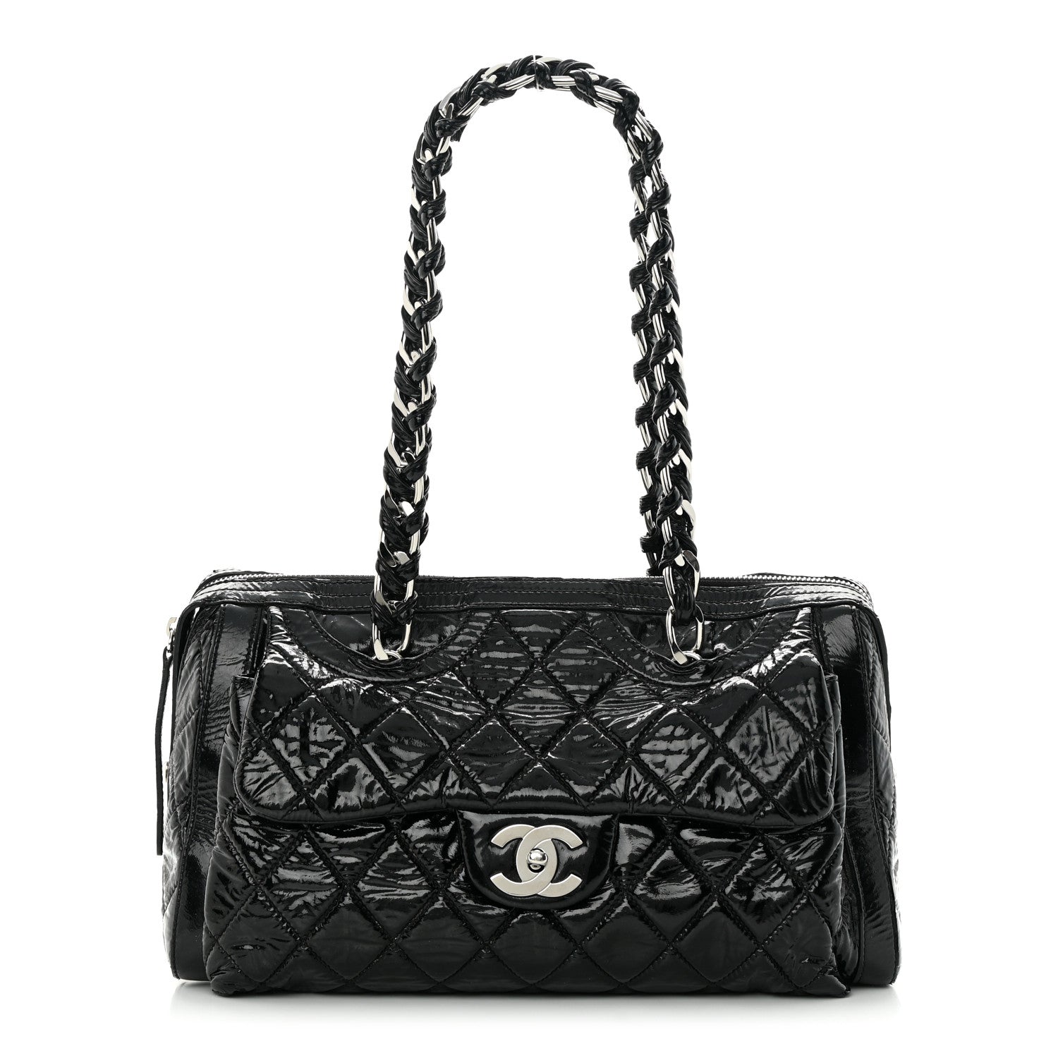 Chanel Patent Quilted Day Glo Flap Bag Black 1 of 22