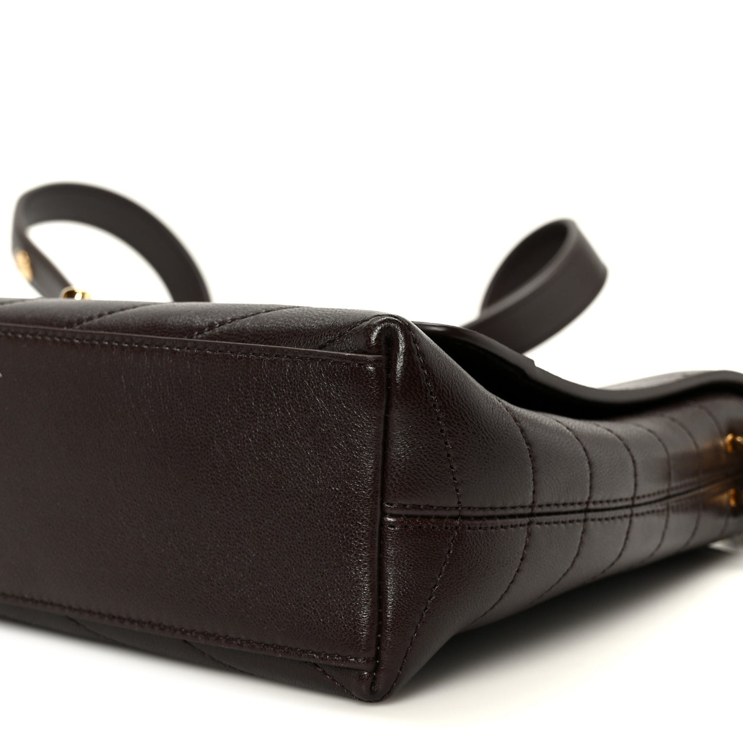 Lambskin Chevron Maxi Flap Bag Dark Brown