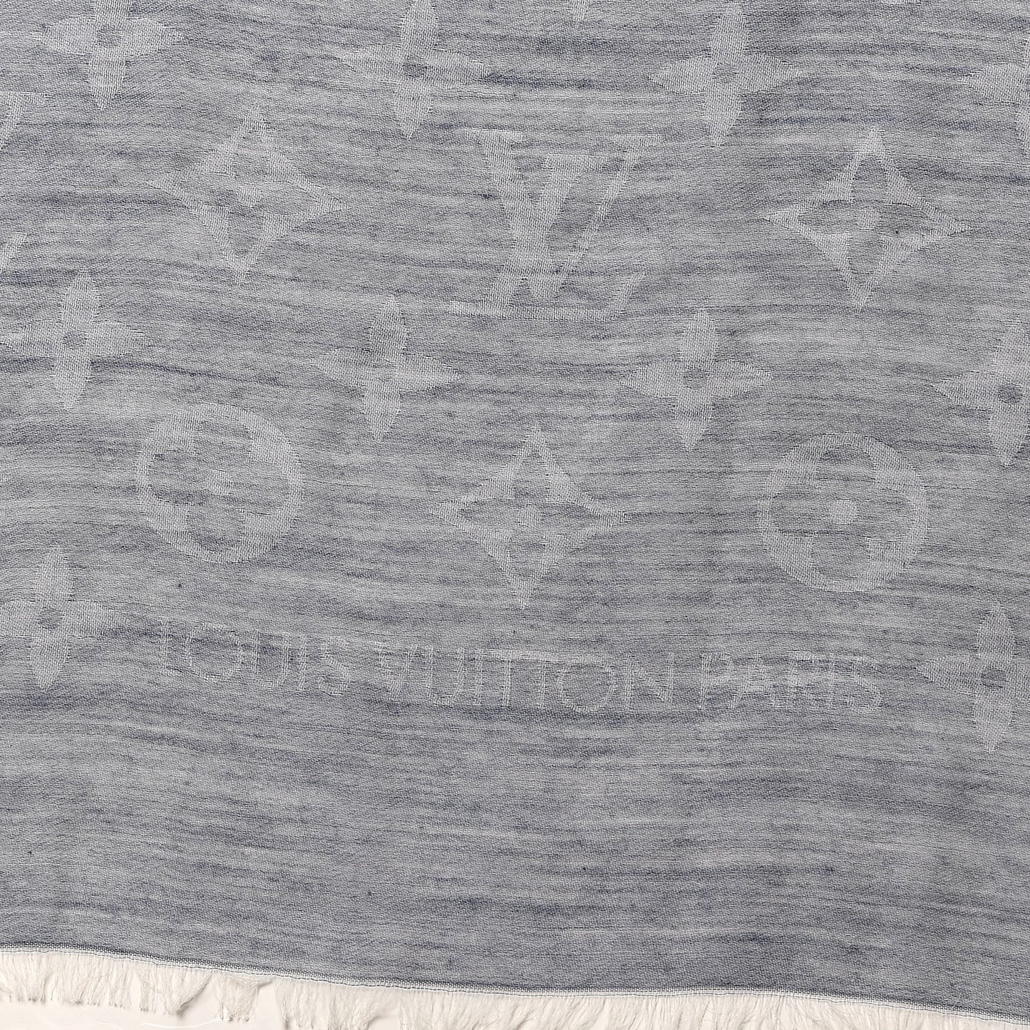 Wool Cotton Silk Daily Monogram Stole Denim