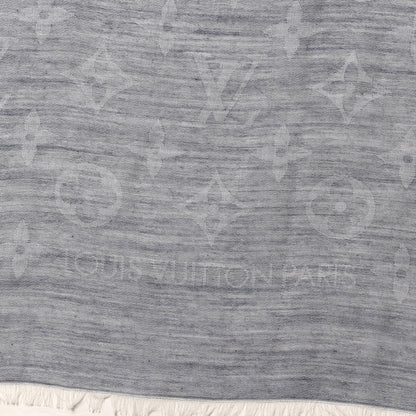 Louis Vuitton Wool Cotton Silk Daily Monogram Stole Denim 4 of 4