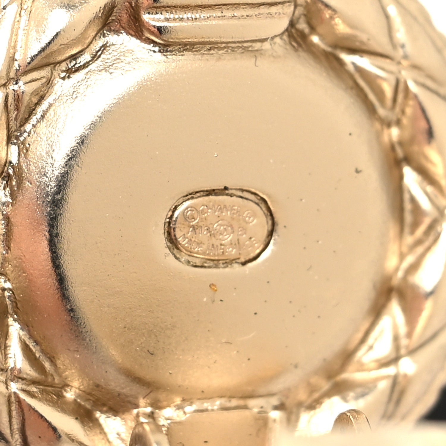 Chanel Lambskin Logo Drop Clip On Earrings Gold Black 4 of 4