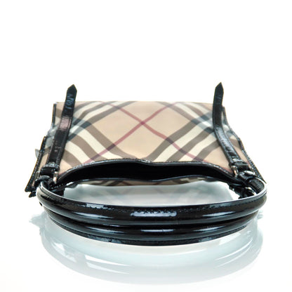 Burberry Patent Trim Nova Check Tote Black 4 of 9