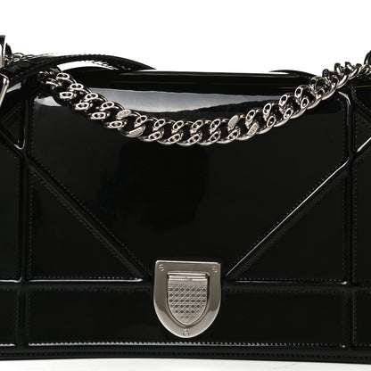 Christian Dior Patent Medium Diorama Flap Bag Black 8 of 13