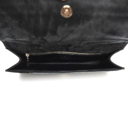 Gucci Patent Microguccissima Medium Broadway Clutch Black 5 of 7