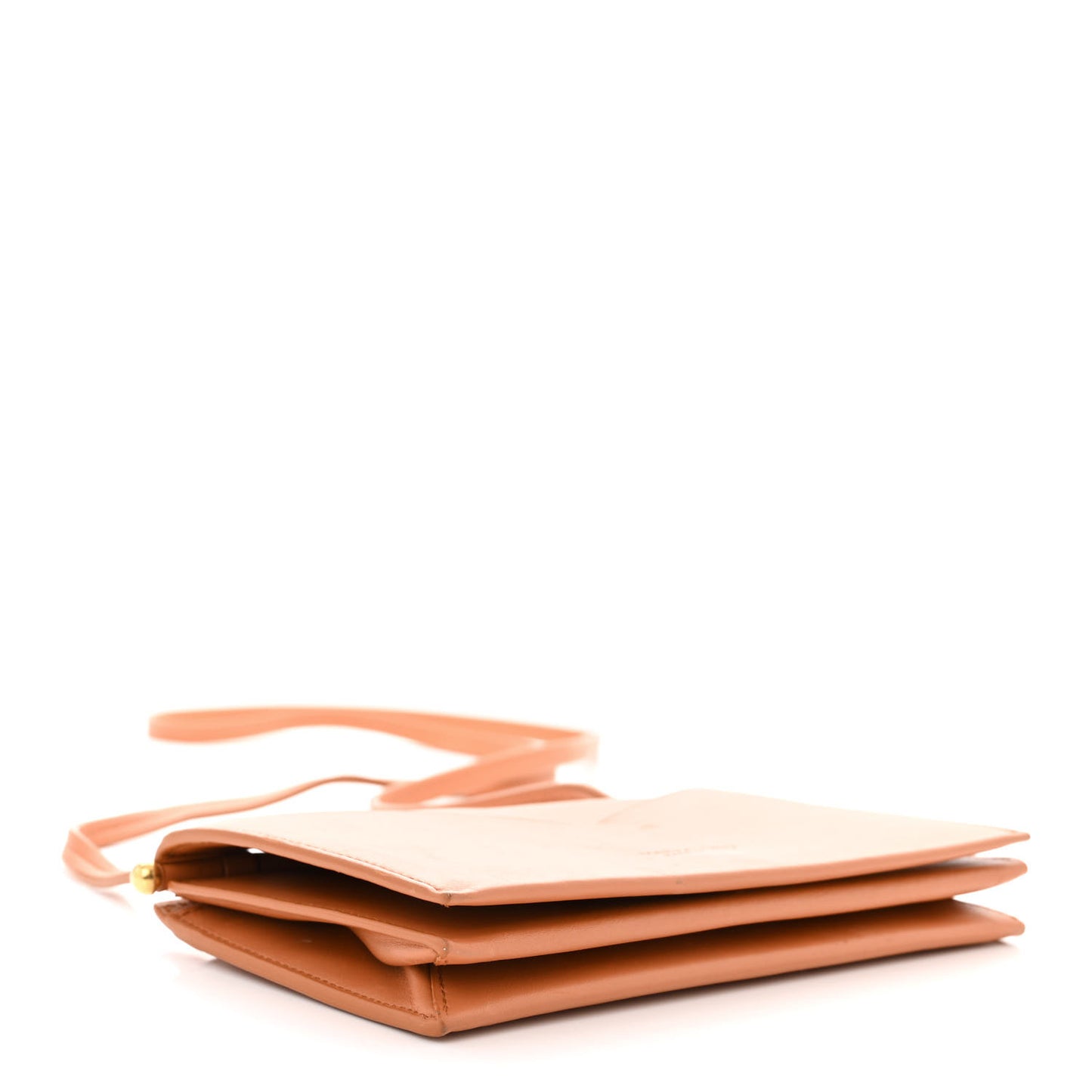 Calfskin Embossed Envelope Wallet Crossbody Bag Tan