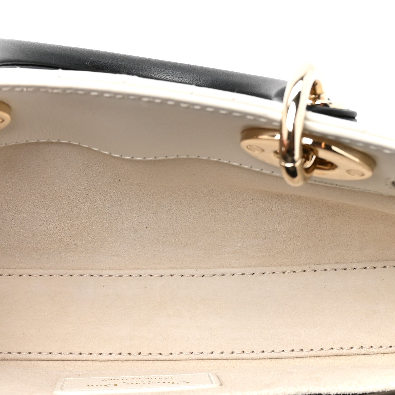 Christian Dior Lambskin Cannage Small Lady D-Joy Latte Black 4 of 9
