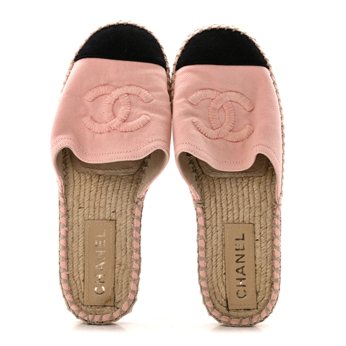 Denim CC Espadrille Mules 37 Pink Black