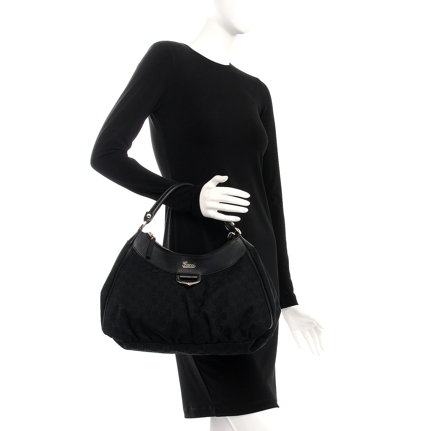 Monogram Large D Gold Hobo Black