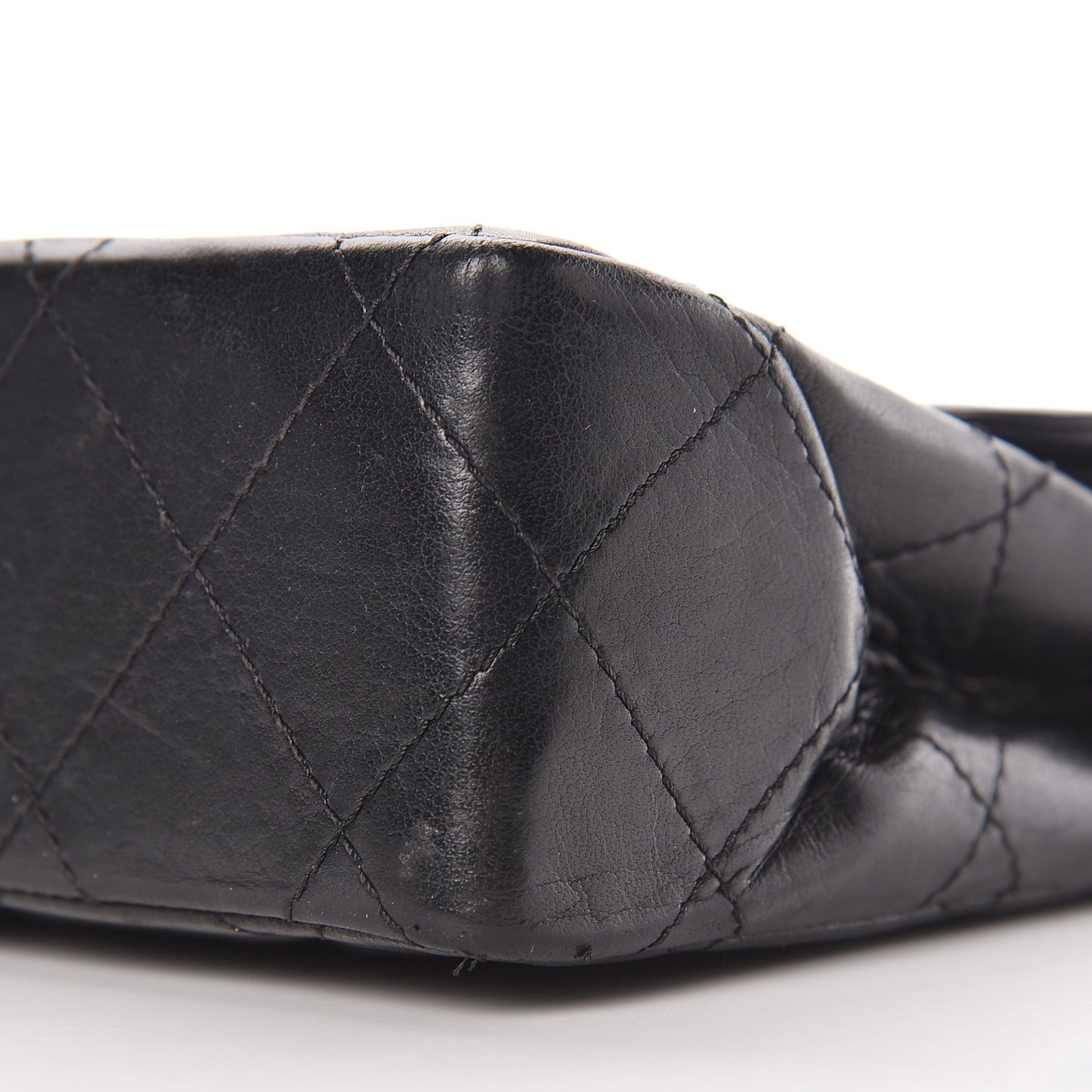 Lambskin Quilted Medium Double Flap Black
