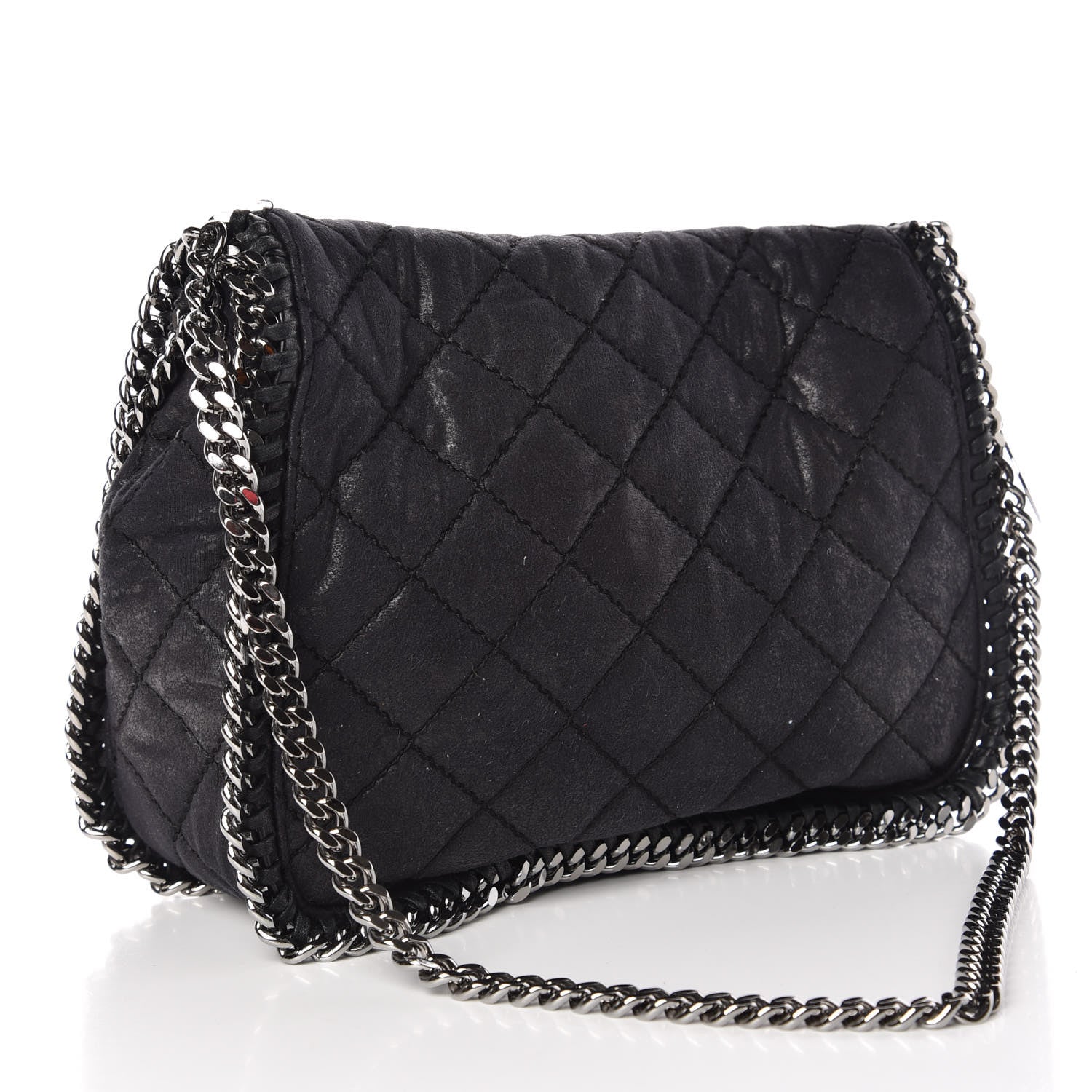 Stella McCartney Shaggy Deer Quilted Falabella Shoulder Bag Black 3 of 7