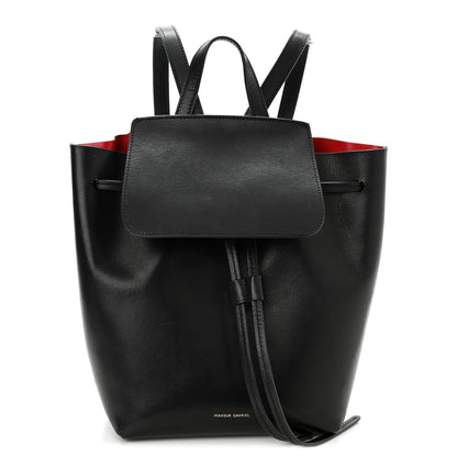 Mansur Gavriel Vegetable Tanned Calfskin Mini Backpack Black Flamma 1 of 12