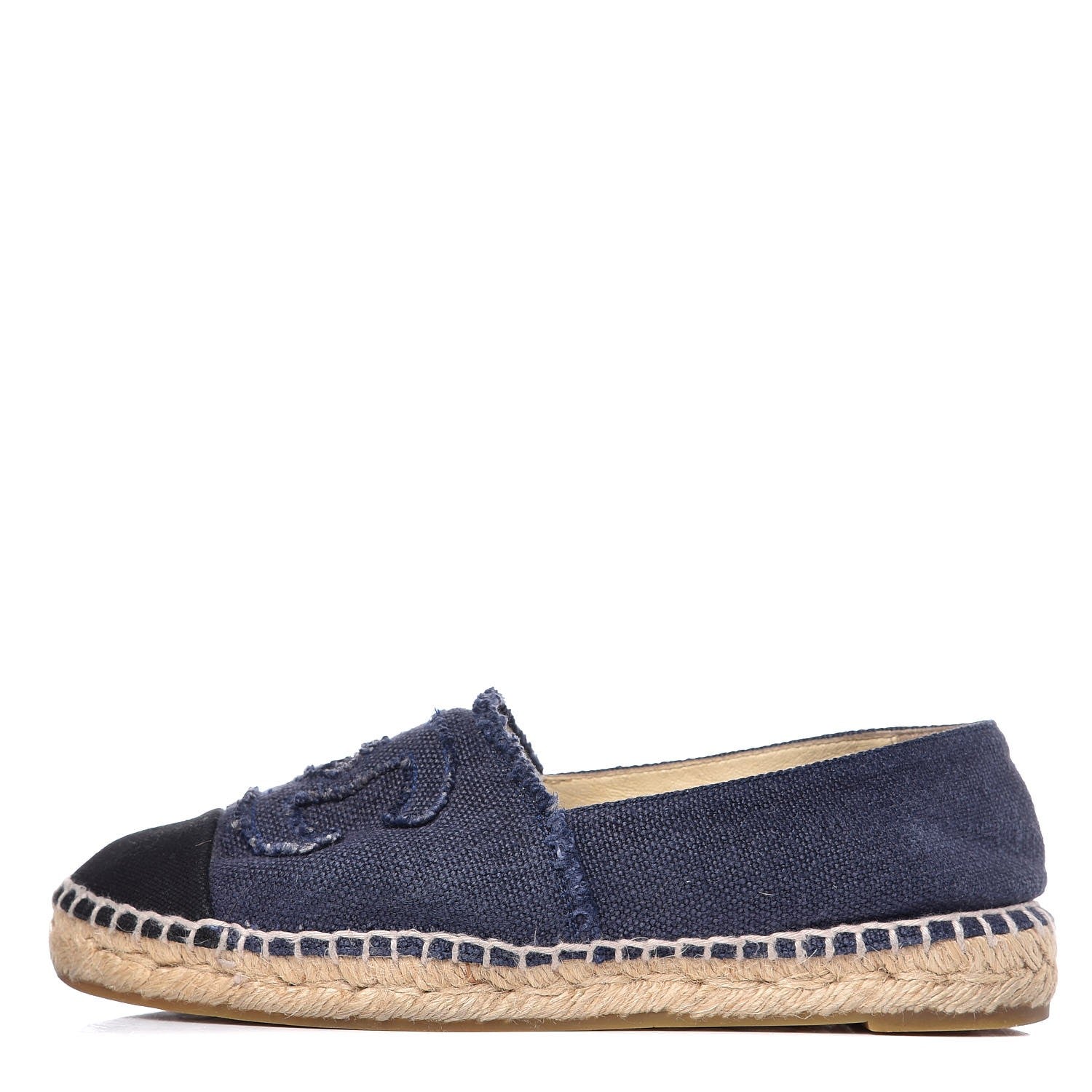 Chanel Linen CC Espadrilles 36 Blue Black 1 of 16