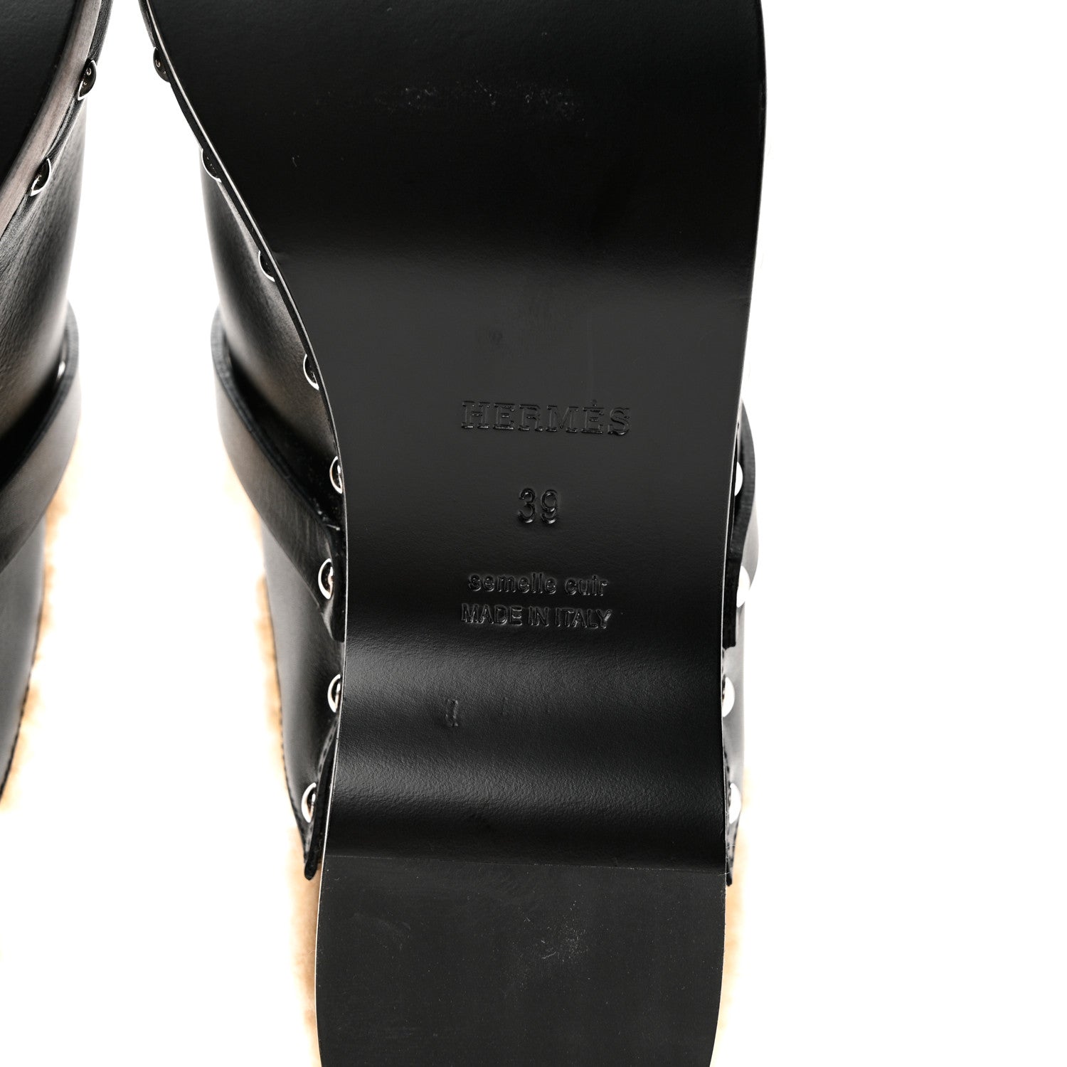 Hermes Calfskin Carlotta Mules 39 Black 6 of 8