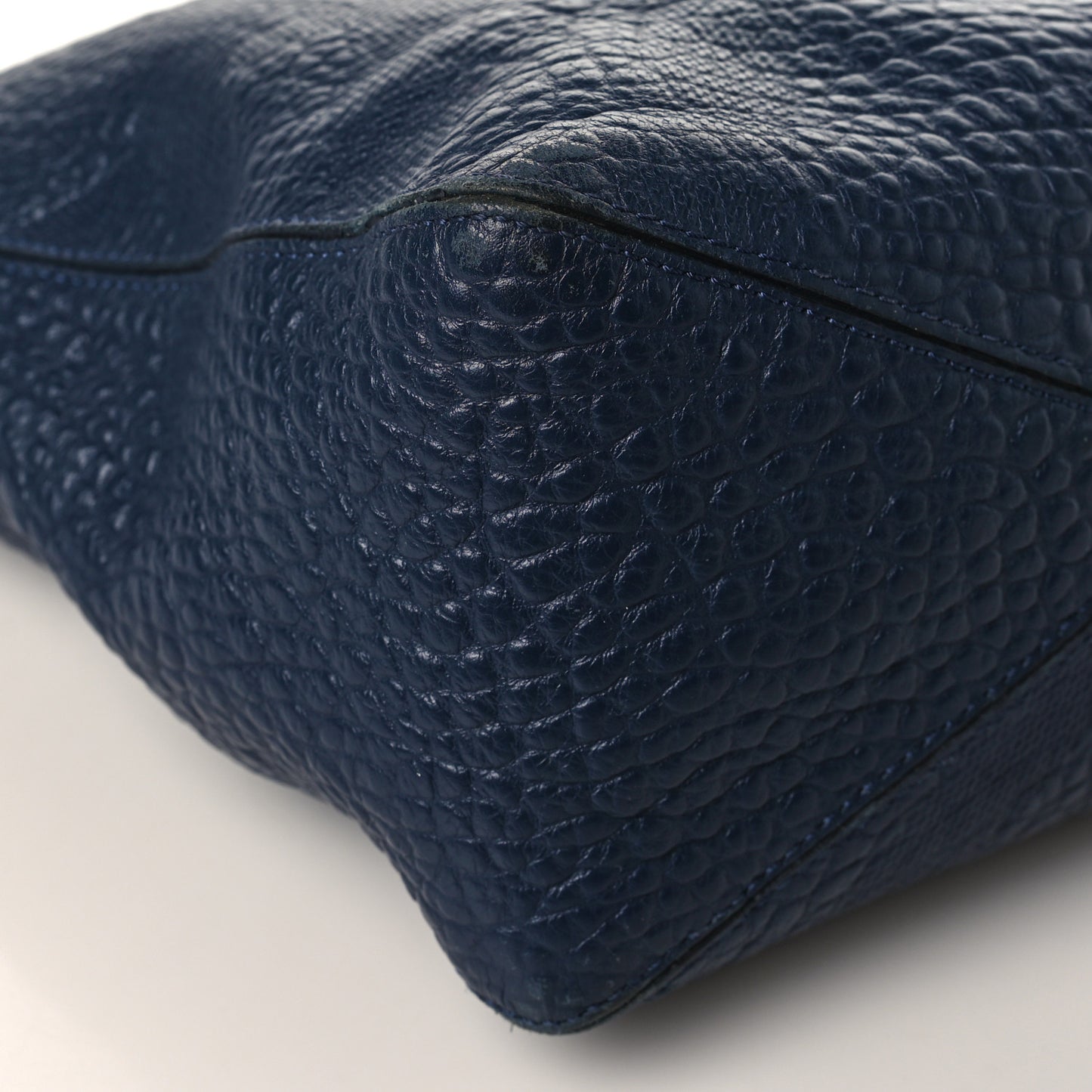 Heritage Grain Check Embossed Medium Dewsbury Tote Blue Carbon