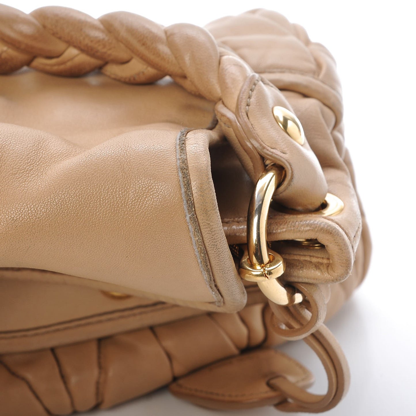 Nappa Matelasse Coffer Hobo Beige