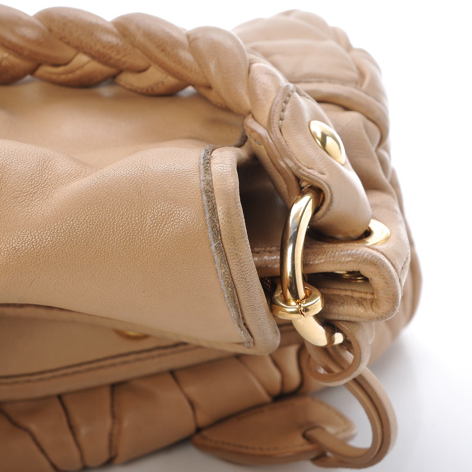 Miu Miu Nappa Matelasse Coffer Hobo Beige 14 of 16
