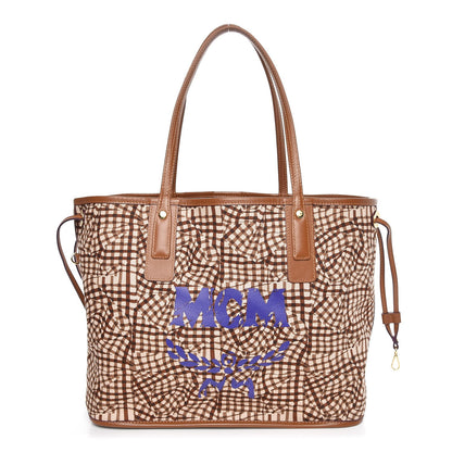 MCM Visetos Medium Liz Reversible Shopper Tote Cognac 3 of 13