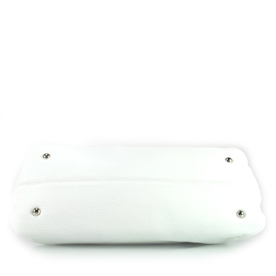 SALVATOREFERRAGAMOLeatherLargeSofiaWhite