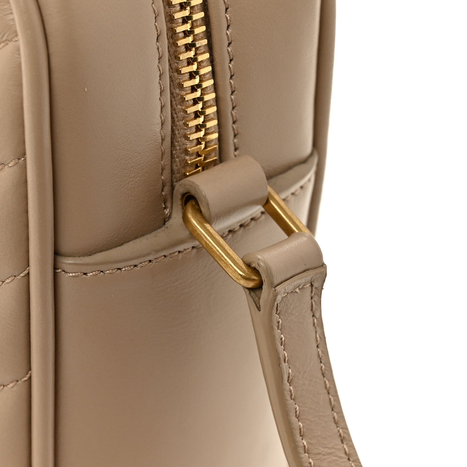Saint Laurent Calfskin Matelasse Monogram Lou Camera Bag Dark Beige 13 of 13