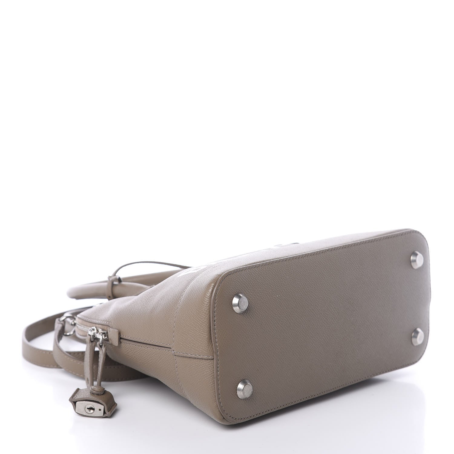 Balenciaga Signature Grained Calfskin Logo S Ville Top Handle Bag Mink Grey White 5 of 10