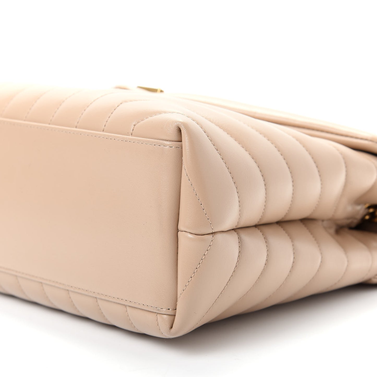Calfskin Y Quilted Monogram Medium Loulou Chain Satchel Dark Beige