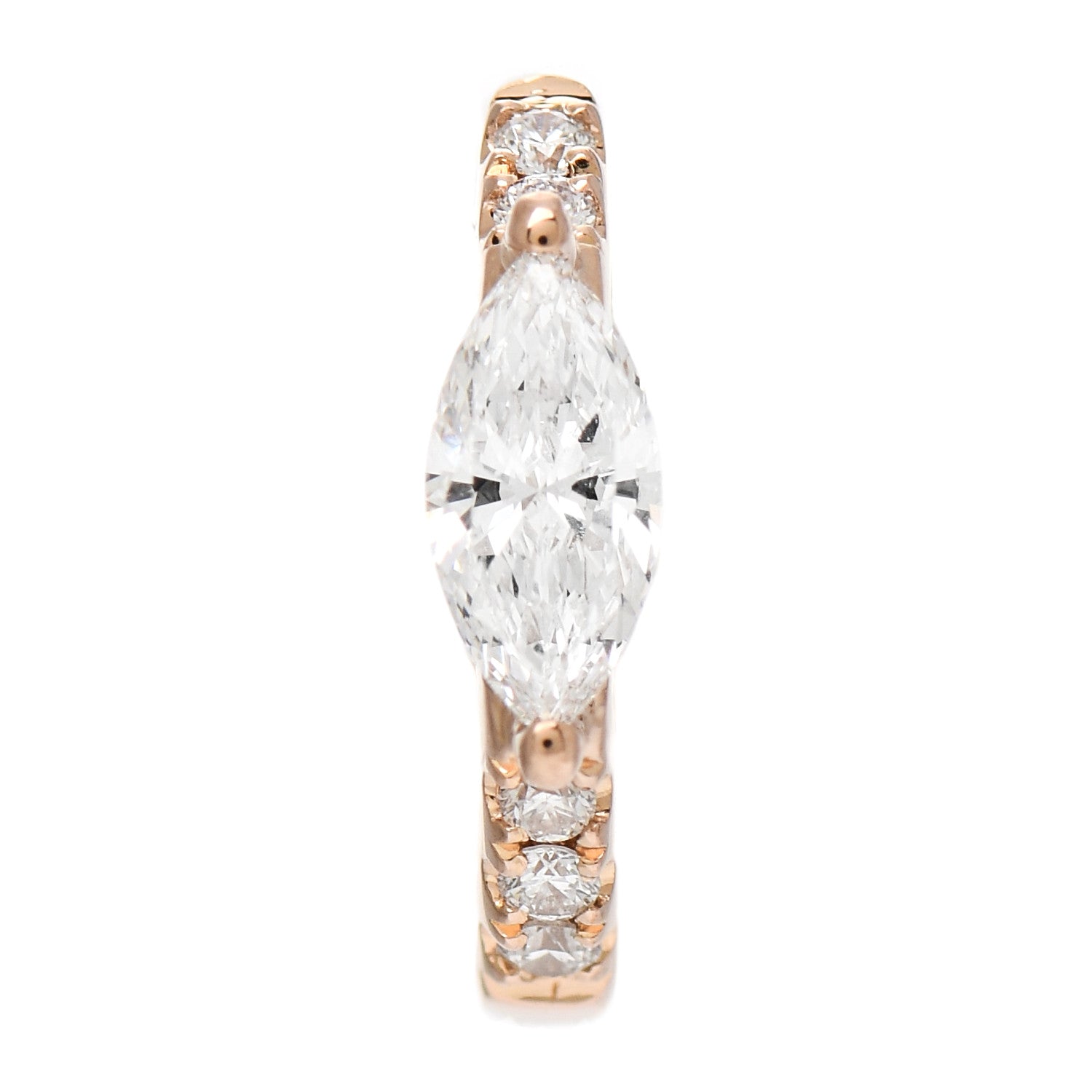 Anita Ko 18K Rose Gold Diamond Marquise Huggie Earring 1 of 5