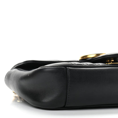 Gucci Calfskin Matelasse Mini GG Marmont Shoulder Bag Black 9 of 15