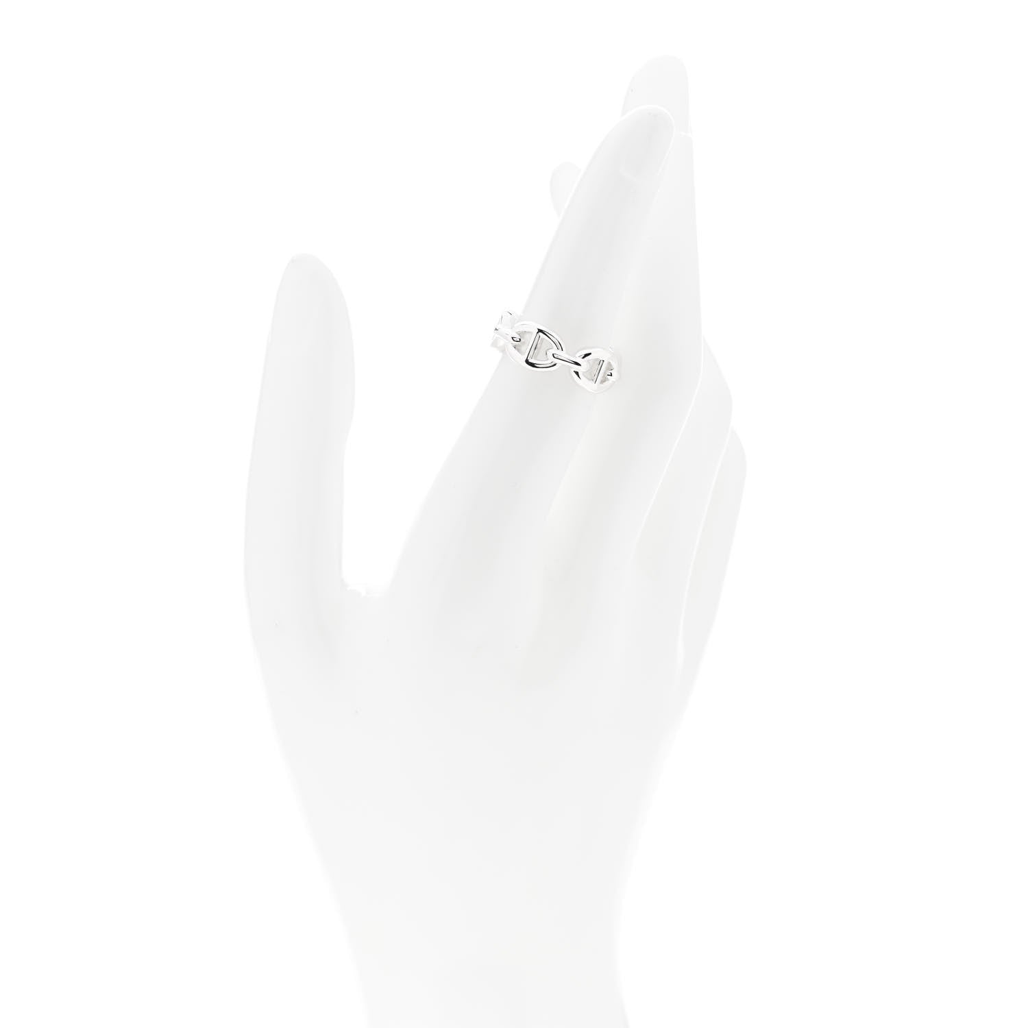 Hermes Sterling Silver PM Chaine d'Ancre Enchainee Band Ring 51 5.75 2 of 9