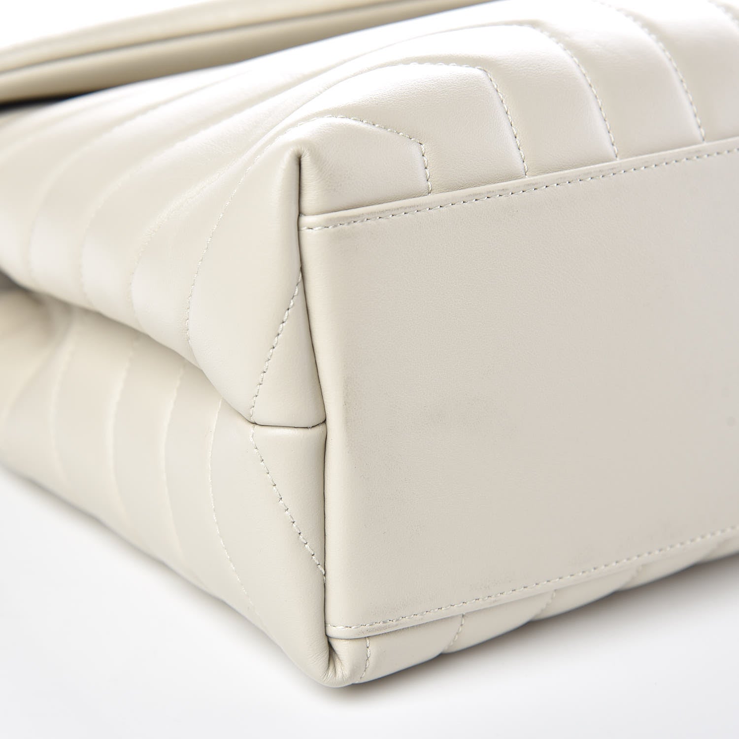 Saint Laurent Calfskin Y Quilted Monogram Medium Loulou Chain Satchel Ivory 9 of 10