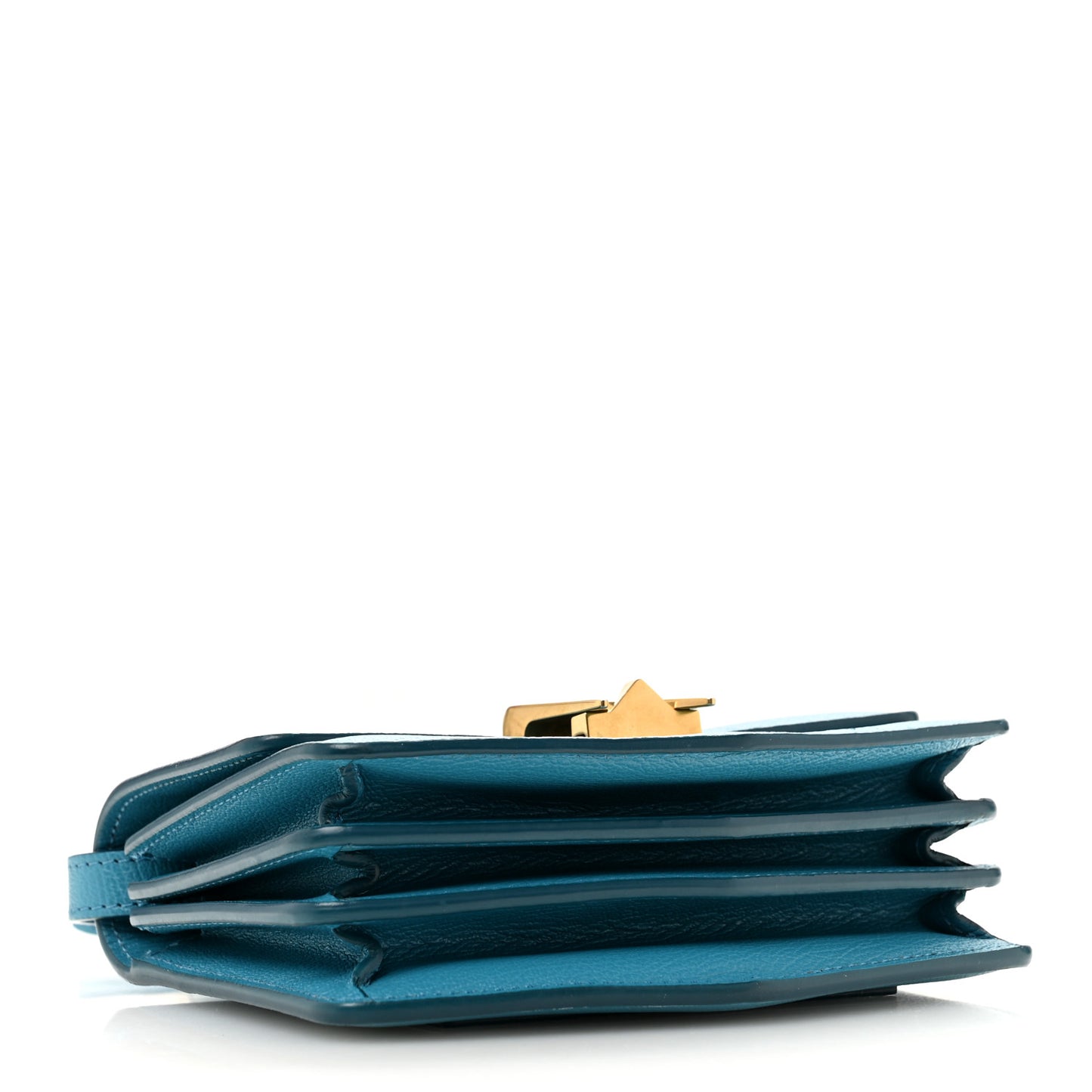 Grained Calfskin Small Le Papa Crossbody Bleu Lagon