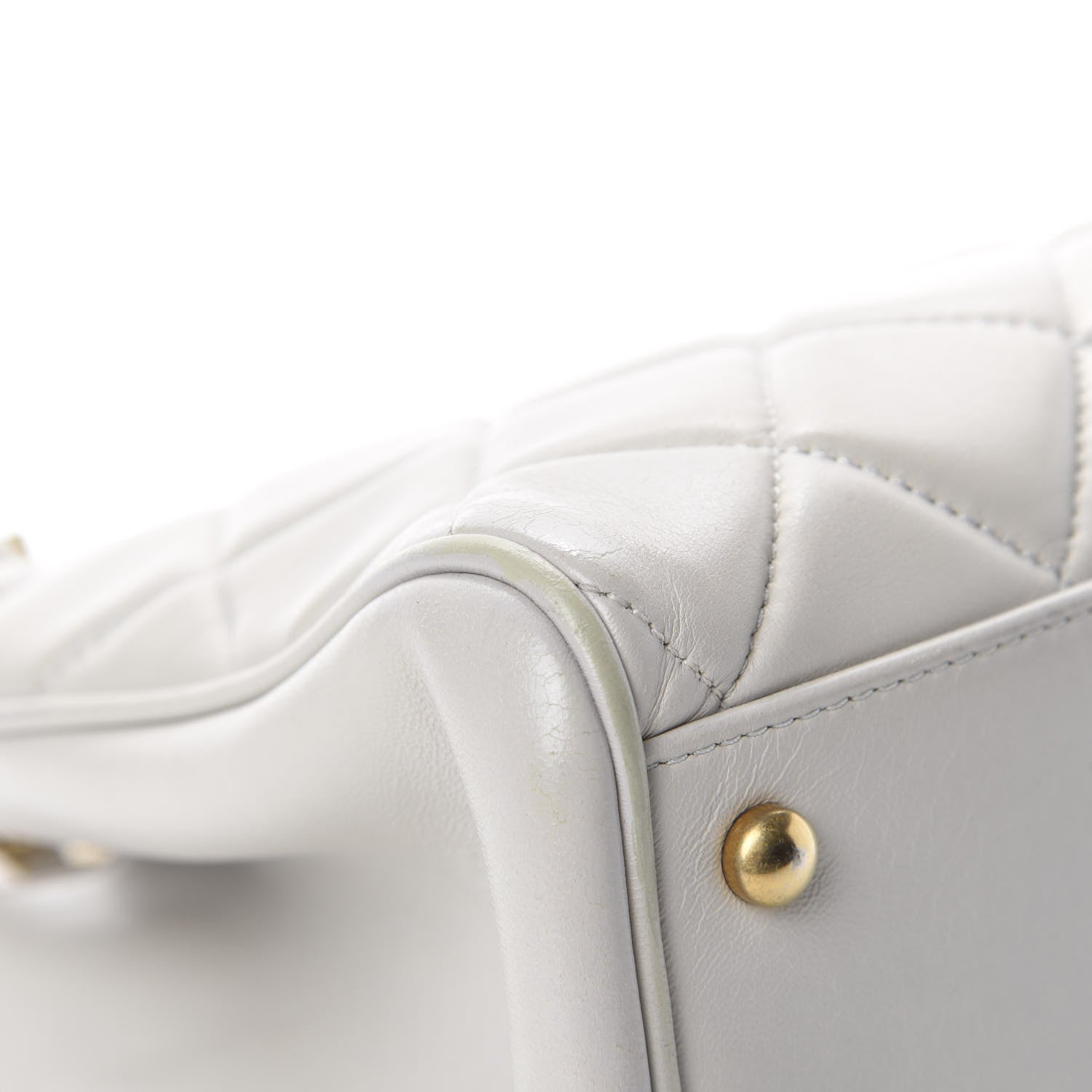 Chanel Lambskin Quilted Shoulder Bag Grey 8 of 13