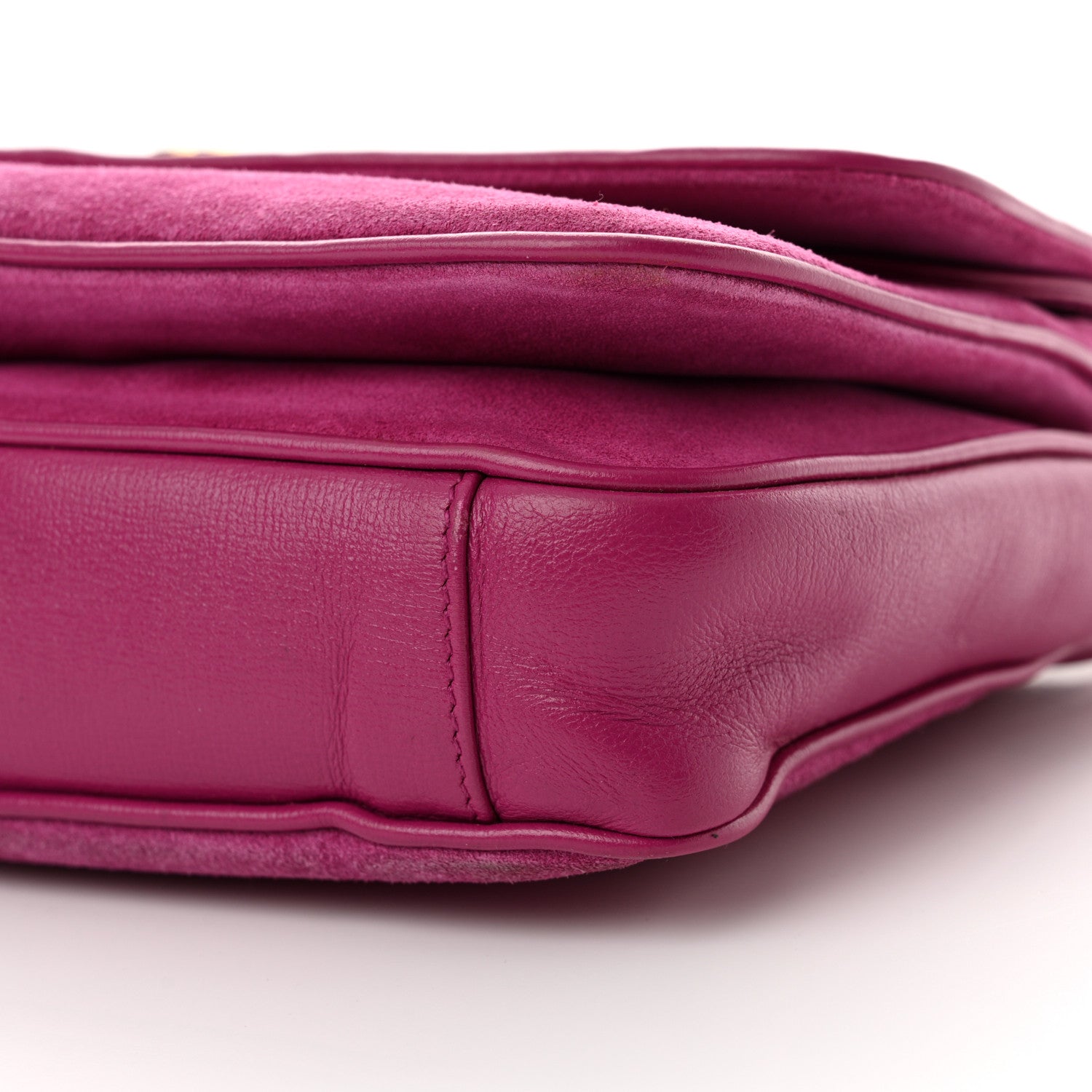 Gucci Suede Azalea Calfskin Small Marina Chain Shoulder Bag Fuchsia 6 of 13