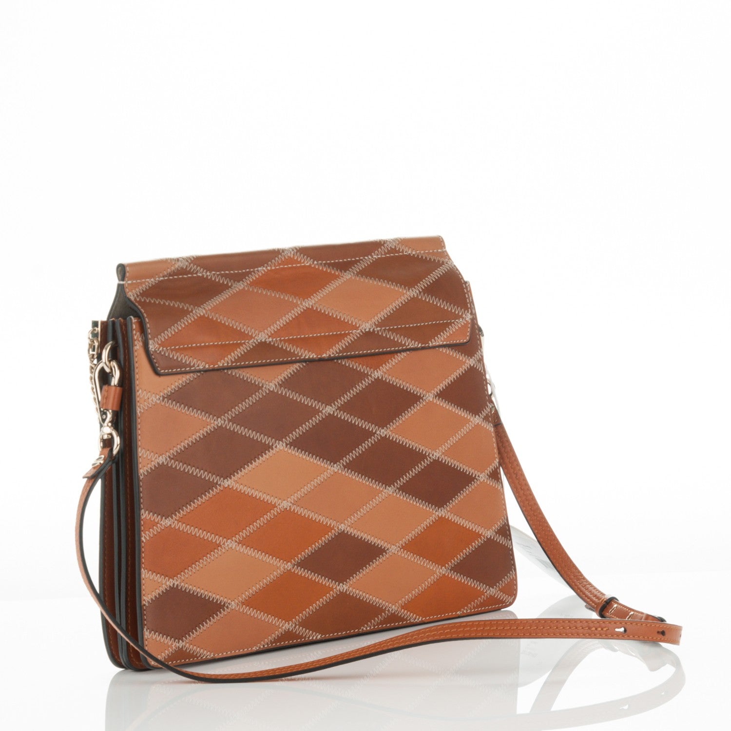 Chloe Calfskin Patchwork Medium Faye Shoulder Bag Caramel 3 of 8