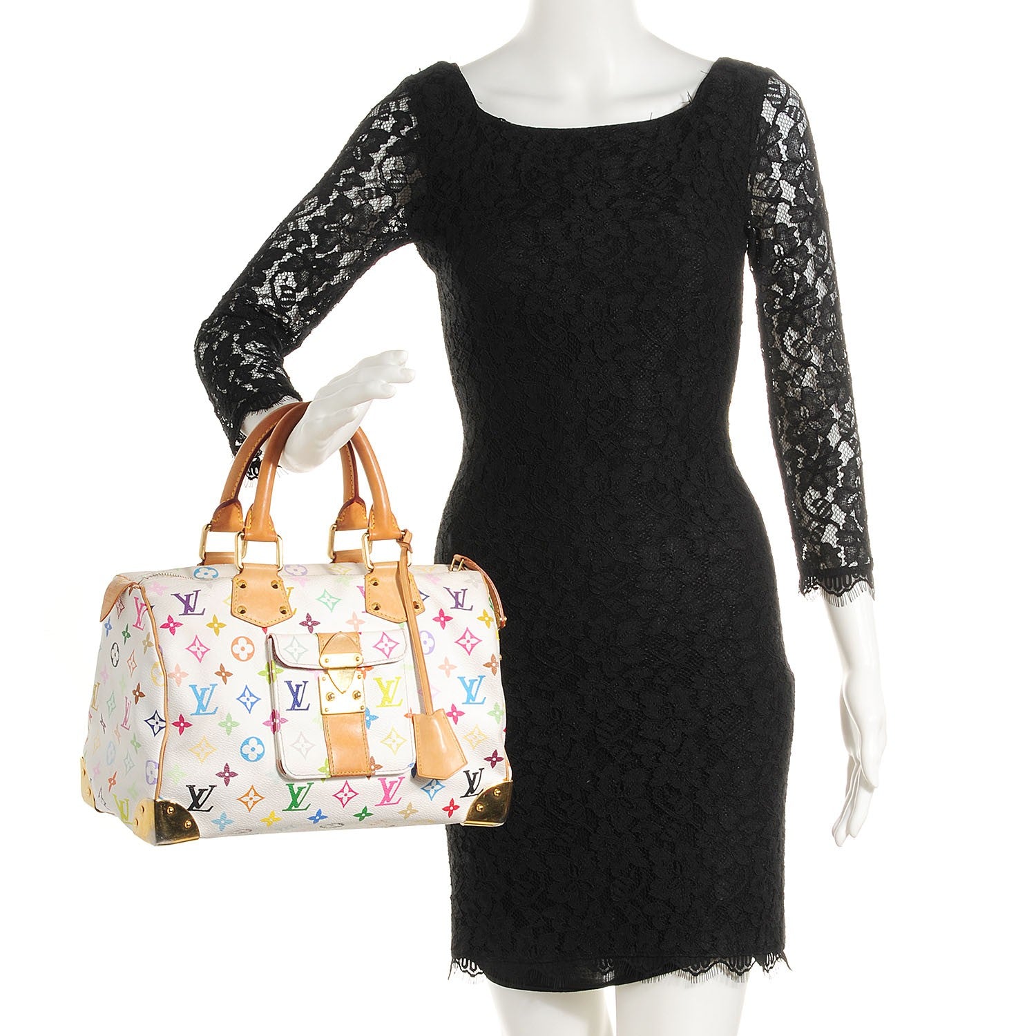 Louis Vuitton Monogram Multicolor Speedy 30 White 2 of 7