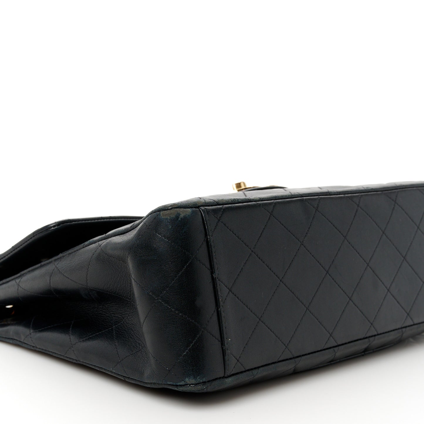 Lambskin Quilted XL Jumbo Single Flap Black