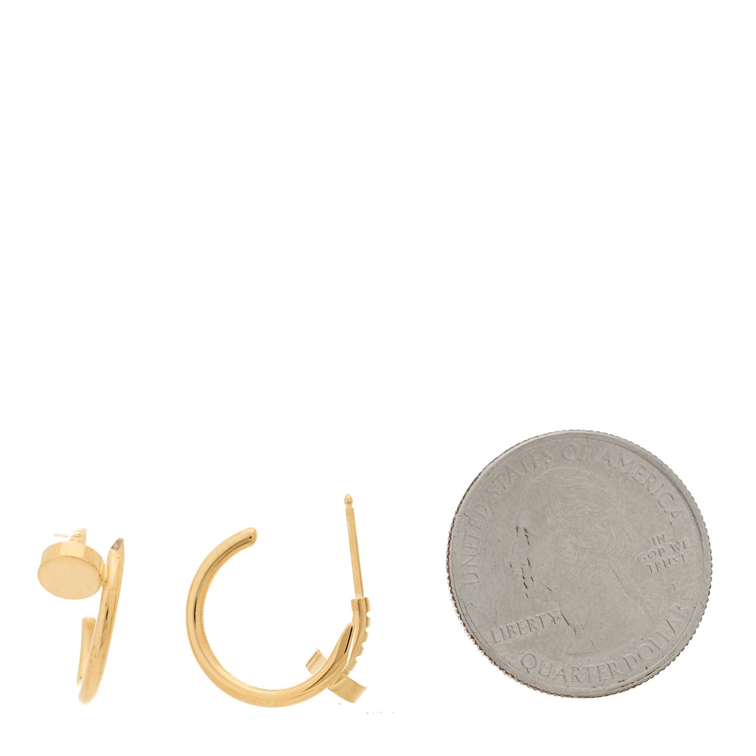 Cartier 18K Yellow Gold Juste Un Clou Hoop Earrings 2 of 5