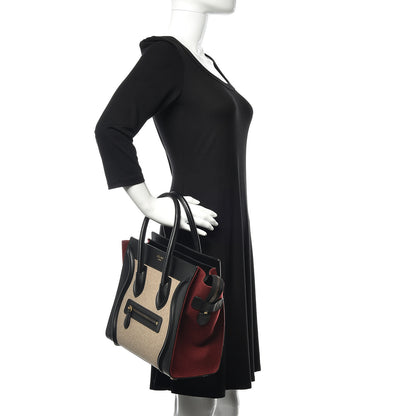 Celine Felt Smooth Calfskin Micro Tri-Color Luggage Brown Black 2 of 9