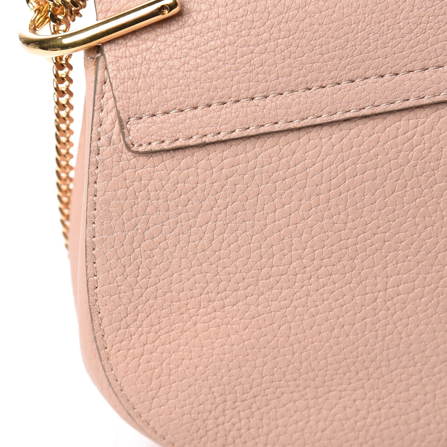 Grained Lambskin Mini Drew Shoulder Bag Cement Pink