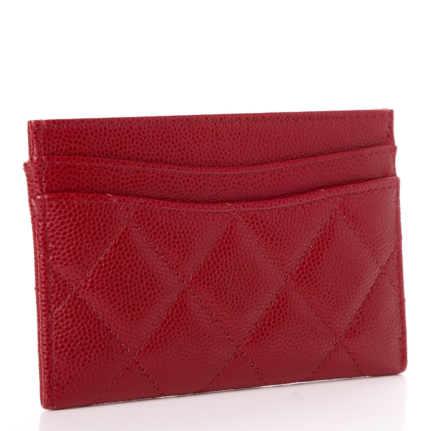 Chanel Caviar Quilted Card Holder Dark Pink 3 of 9
