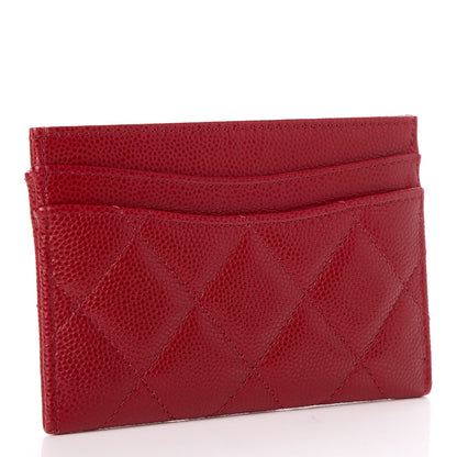 Chanel Caviar Quilted Card Holder Dark Pink 3 of 9