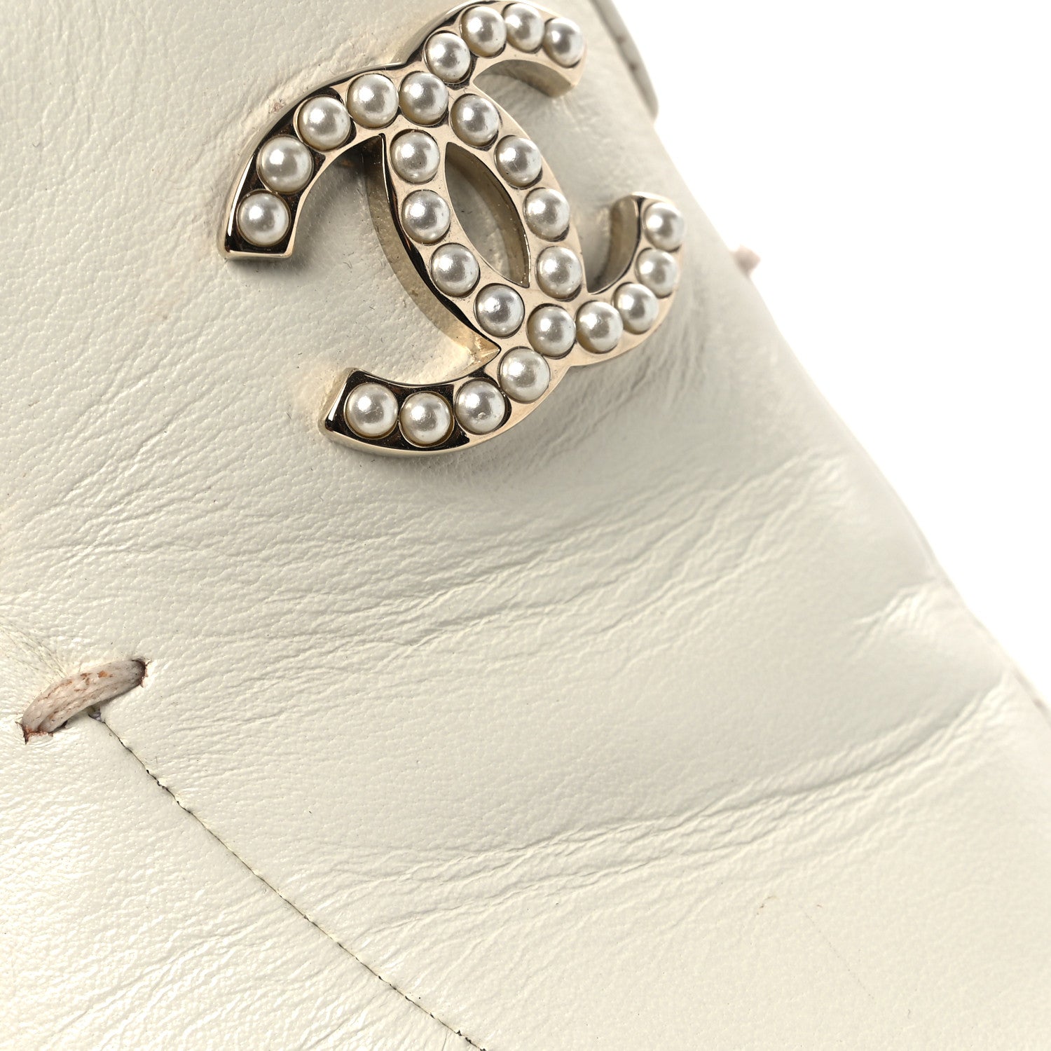 Chanel Shiny Calfskin Pearl CC Mocassin Loafers 36 White 12 of 13